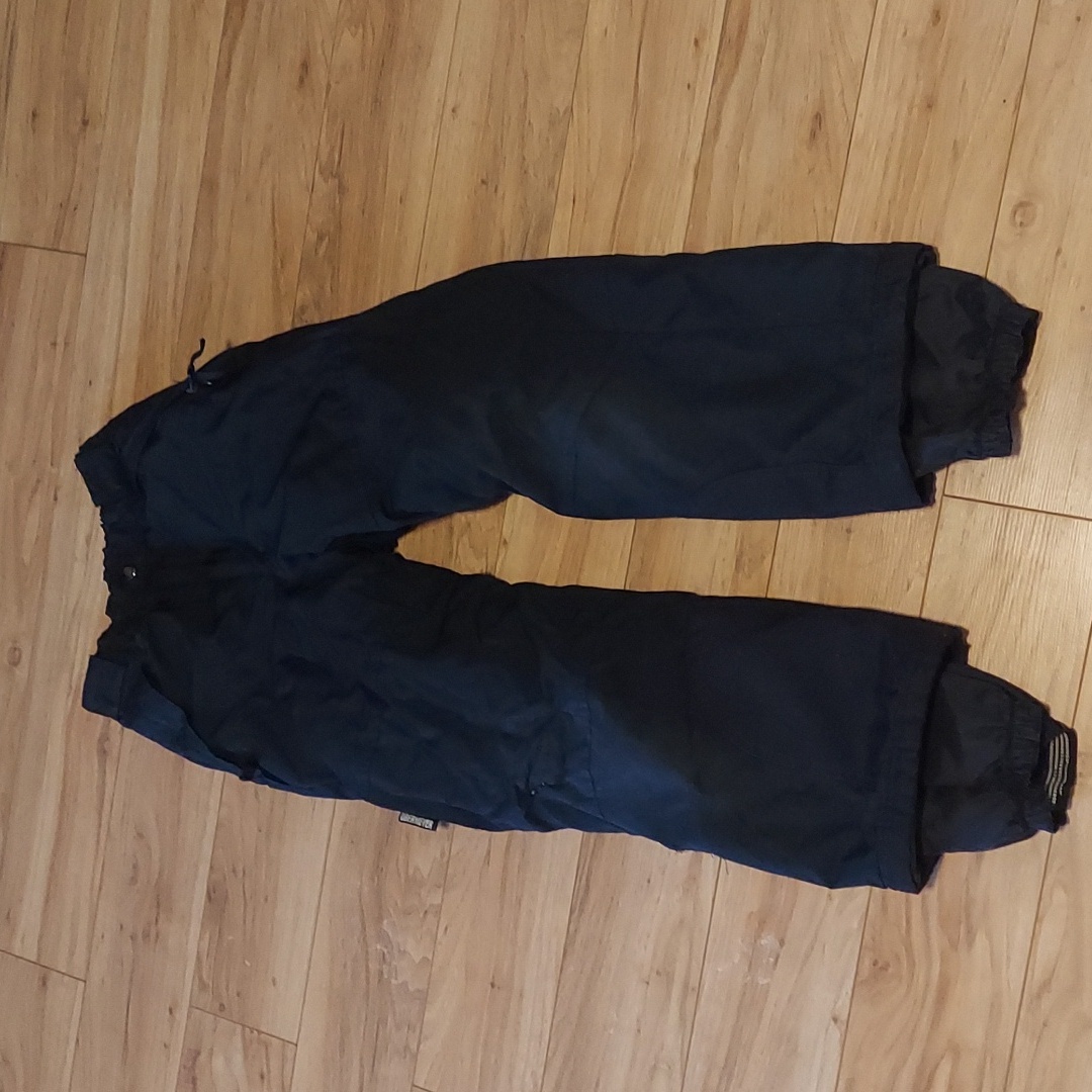 Kids 10 Black Onermeyer Snow Pants Zip Snap Front Side Pockets
